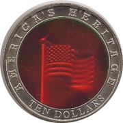 10 Dollars Stars and Stripes, Liberia, 2002 reverse image