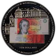 10 Dollars Goodbye Finnish Currency, Liberia, 2002 reverse image