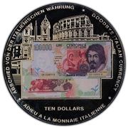 10 Dollars Goodbye Italian Currency, Liberia, 2002 reverse image