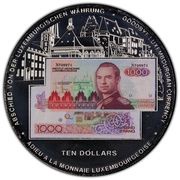 10 Dollars Goodbye Luxembourgian Currency, Liberia, 2002 reverse image