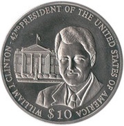 10 Dollars William J. Clinton, Liberia, 2002 reverse image