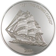 10 Dollars The Flying Cloud, Liberia, 2003 reverse image