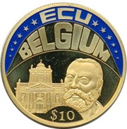 10 Dollars ECU - Belgium, Liberia, 2003 reverse image