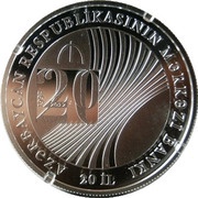 5 Manat Central Bank of Azerbaijan 20 Years reverse image