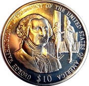 10 Dollars George Washington, Liberia, 2003 reverse image