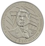 10 Dollars Ronald W. Reagan, Liberia, 2003-2004 reverse image