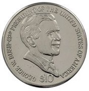 10 Dollars George W. Bush, Liberia, 2004 reverse image