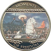 10 Dollars Revolution of Zapata in Mexico - 1914, Liberia, 2004 reverse image