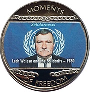 10 Dollars Lech Walesa and the Solidarity-1980, Liberia, 2004 reverse image