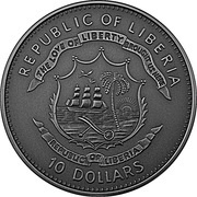 10 Dollars Death of John Paul II obverse image