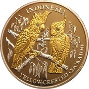 10 Dollars Yellow-crested cockatoo, Liberia, 2005 reverse image