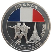 10 Dollars France, Liberia, 2005 reverse image