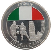 10 Dollars Italy, Liberia, 2005 reverse image