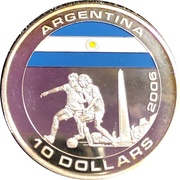 10 Dollars Argentina, Liberia, 2005 reverse image