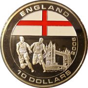 10 Dollars England, Liberia, 2005 reverse image