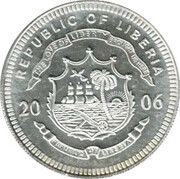 10 Dollars Thomas Jefferson, Liberia, 2006 reverse image