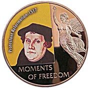10 Dollars Protestant Reformation-1517, Liberia, 2006 reverse image