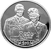 10 Dollars Queen Elizabeth II and Prince Philip, Liberia, 2006 reverse image