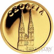 12 Dollars Zagreb Cathedral, Croatia, Liberia, 2008 reverse image