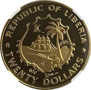 20 Dollars Inauguration of President Tolbert obverse image