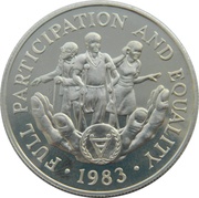 20 Dollars International Year of Disabled Person, Liberia, 1983 reverse image