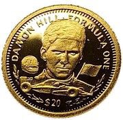 20 Dollars Damon Hill, Liberia, 1994 reverse image