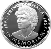 20 Dollars Princess Diana-In Memoriam, Liberia, 1997 reverse image
