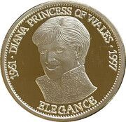 20 Dollars Princess Diana, Liberia, 1997 reverse image