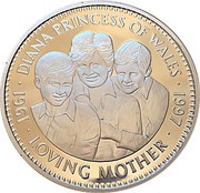 20 Dollars Princess Diana - Loving Mother, Liberia, 1997 reverse image