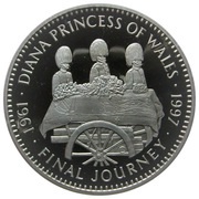 20 Dollars Princess Diana - Final Journey, Liberia, 1997 reverse image