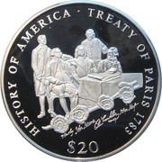 20 Dollars Treaty of Paris, Liberia, 2000 reverse image