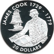 20 Dollars James Cook, Liberia, 2000 reverse image
