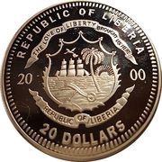 20 Dollars XXVII Olympic Games - High jump obverse image