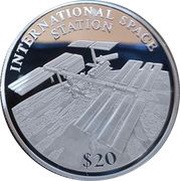 20 Dollars International Space Station, Liberia, 2000 reverse image