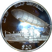 20 Dollars Graf Zeppelin, Liberia, 2000 reverse image