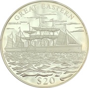 20 Dollars Great Eastern, Liberia, 2000 reverse image