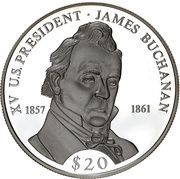 20 Dollars James Buchanan, Liberia, 2000 reverse image