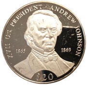 20 Dollars Andrew Johnson, Liberia, 2000 reverse image
