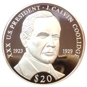 20 Dollars Calvin J. Coolidge, Liberia, 2000 reverse image