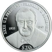 20 Dollars Franklin D. Roosevelt, Liberia, 2000 reverse image
