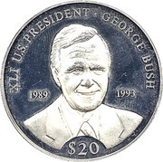20 Dollars George H.W. Bush, Liberia, 2000 reverse image