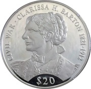 20 Dollars Clarissa Barton, Liberia, 2000 reverse image