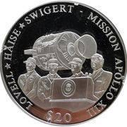 20 Dollars Apollo XIII, Liberia, 2000 reverse image