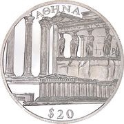 20 Dollars Athen, Liberia, 2000 reverse image