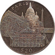 20 Dollars Paris, Liberia, 2000 reverse image