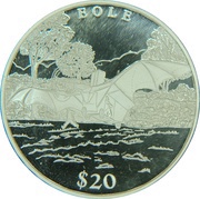 20 Dollars Eole, Liberia, 2000 reverse image