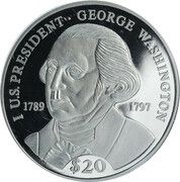 20 Dollars George Washington, Liberia, 2000-2006 reverse image
