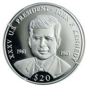 20 Dollars John F. Kennedy, Liberia, 2000-2006 reverse image