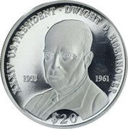 20 Dollars Dwight D. Eisenhower, Liberia, 2000-2007 reverse image