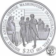 20 Dollars History of America - Washington's Inauguration, Liberia, 2001 reverse image
